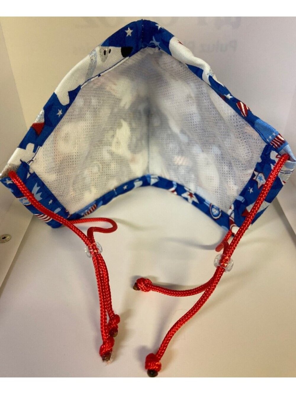 Patriotic Dog Adjustable Ears Nose Adult Fabric Face Mask American Flag Handmade - Picture 3 of 4